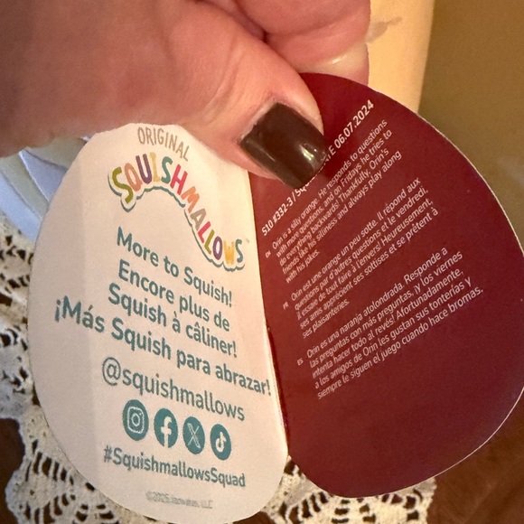 NEW Squishmallows Orin Chocolate Dipped Orange Heart-Patterned Plush Toy - Picture 3 of 12